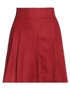 Chloé Woman Shorts & Bermuda Shorts Burgundy Size 8 Linen In Red