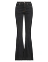 Alexander Mcqueen Woman Jeans Black Size 28 Cotton, Elastane, Calfskin