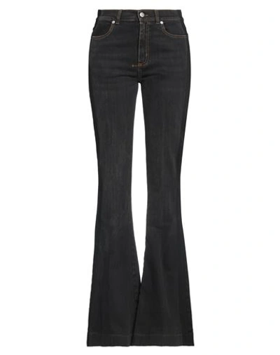 Alexander Mcqueen Woman Jeans Black Size 28 Cotton, Elastane, Calfskin