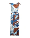 Manila Grace Woman Maxi Dress Azure Size 8 Viscose In Blue