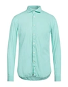 Tintoria Mattei 954 Man Shirt Light Green Size 15 ¾ Cotton