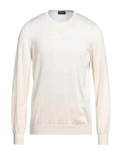 Drumohr Man Sweater Ivory Size 46 Cotton In White