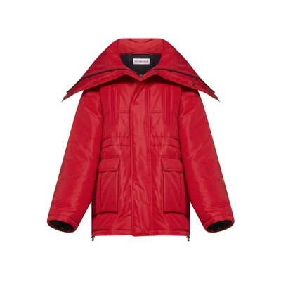 Balenciaga Lightweight Padded Coat In Red