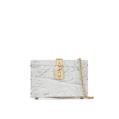 Dolce & Gabbana Metallic Box Mini Bag In Silver