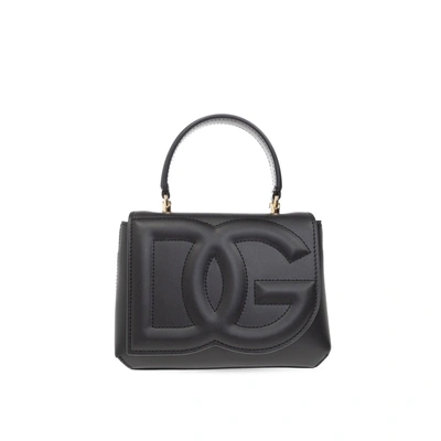 Dolce & Gabbana Mini Leather Shoulder Bag In Black