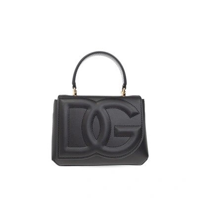 Dolce & Gabbana Logo-embossed Leather Tote Bag In Black