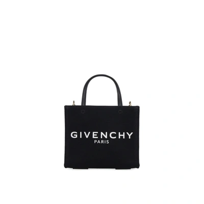 Givenchy Mini G Tote Shopper Bag In 4g Coated Canvas In Black