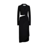 Off-white Cut-out Midi Dress Women In Black