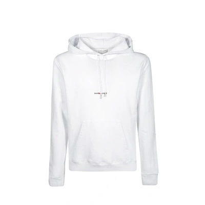 Saint Laurent Cotton Sweatshirt With Logo Print In White