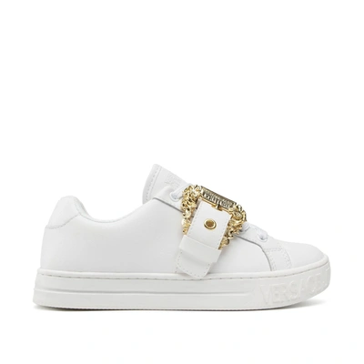 Versace Jeans Couture Jeans Couture Leather Logo Sneakers In White