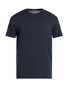 DANIELE FIESOLI DANIELE FIESOLI MAN T-SHIRT NAVY BLUE SIZE XL LINEN, ELASTANE