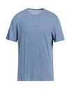 Majestic Filatures Man T-shirt Slate Blue Size S Linen, Elastane