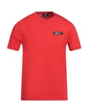 Plein Sport Man T-shirt Red Size S Cotton, Elastane