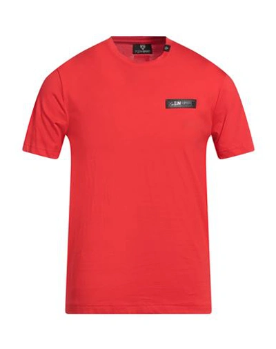 Plein Sport Man T-shirt Red Size M Cotton, Elastane