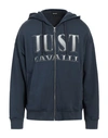 Just Cavalli Man Sweatshirt Navy Blue Size M Cotton