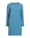 Ottod'ame Woman Mini Dress Pastel Blue Size 6 Polyester, Viscose, Elastane