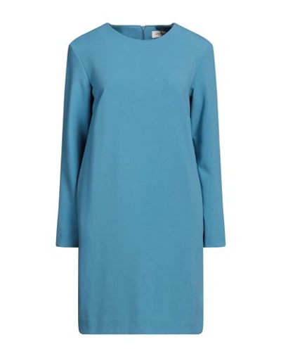 Ottod'ame Woman Mini Dress Pastel Blue Size 6 Polyester, Viscose, Elastane