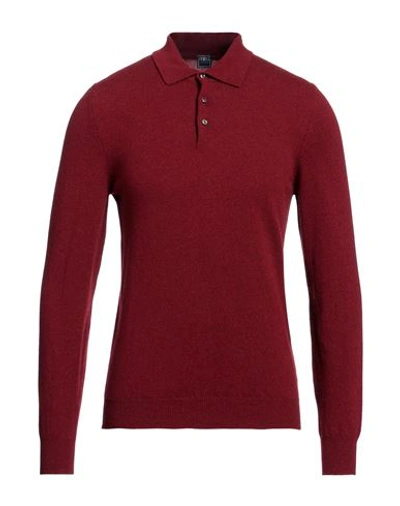 Fedeli Man Sweater Burgundy Size 46 Cashmere In Red