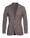 Lardini Man Blazer Dark Brown Size 40 Wool, Silk