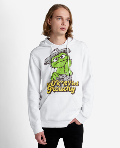 Kenneth Cole Sesame Street Adult Oscar The Grouch Organic Hoodie In White