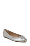 Veronica Beard Beatrix Metallic Leather Ballerina Flats In Silver