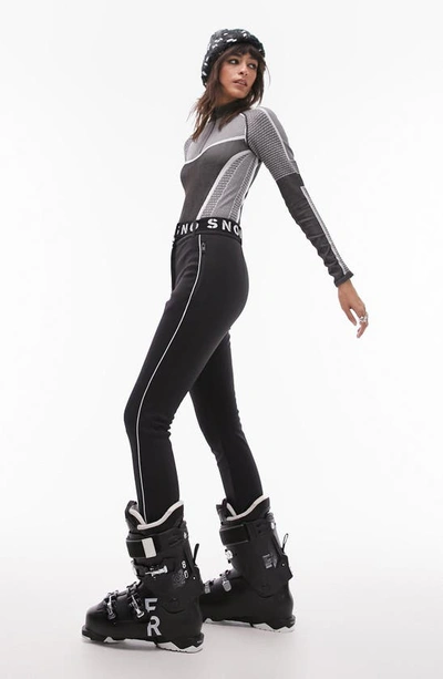 Topshop Sno Stretch Slim Leg Ski Pants With Stirrups In Black