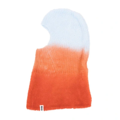 Bonsai Logo-tag Knitted Balaclava In Orange