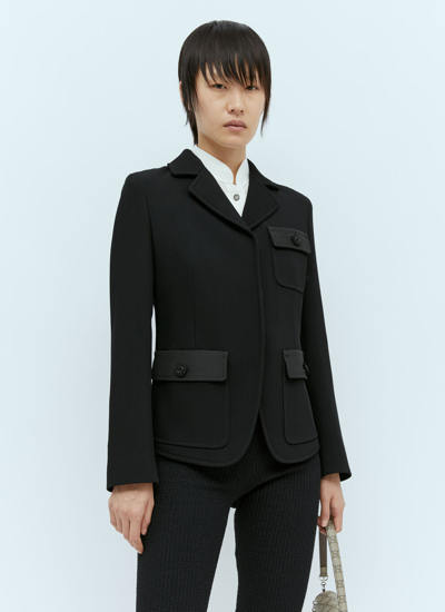 Gucci Women Fine Wool Crepe Jacket In Black