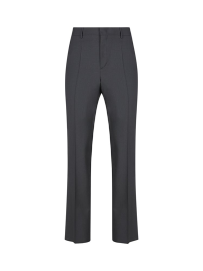 Valentino High Waist Straight Leg Pants In Black