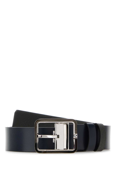 Montblanc Square Buckled Belt In Navy