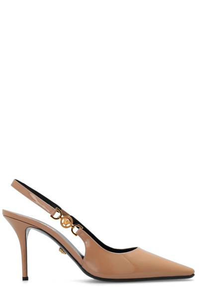 Versace Medusa 95 Slingback Pumps In Beige