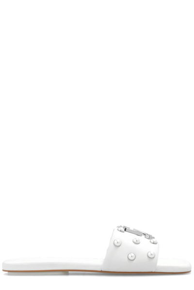 Marc Jacobs The J 珠饰皮质凉鞋 In White