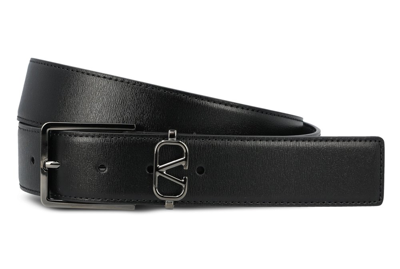 Valentino Garavani Vlogo Signature Reversible Mini Belt In Black
