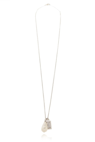 Dolce & Gabbana Logo Plaque Necklace In Silver