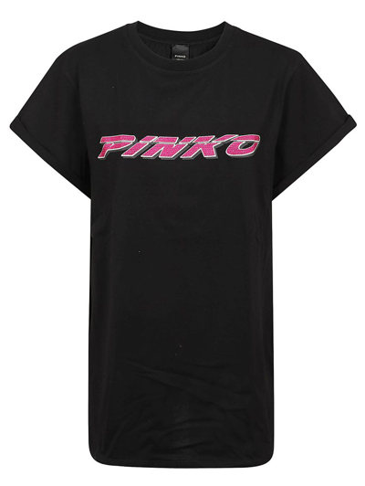 Pinko Logo Printed Crewneck T In Black