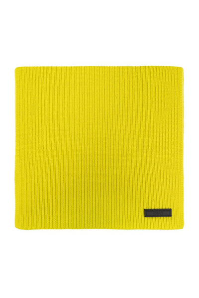 Versace Finished Edge Knitted Scarf In Yellow