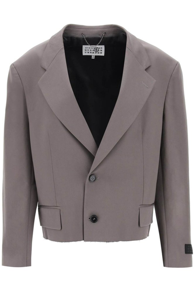 Mm6 Maison Margiela Raw Hem Suit Jacket In Grey