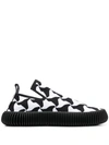 Bottega Veneta Wavy Triangle Slip-on Sneakers In Black