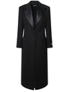 DOLCE & GABBANA DOLCE & GABBANA BLACK VIRGIN WOOL BLEND COAT