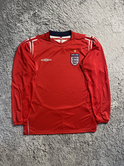 Pre-owned Jersey X Soccer Jersey England Soccer Jersey Long-sleeve Vintage 2004-2006 In Red