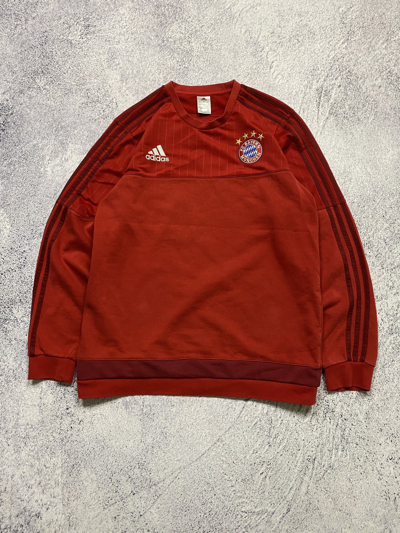 Pre-owned Adidas X Soccer Jersey Vintage Adidas Bayern Munich Sweatshirt Soccer In Red