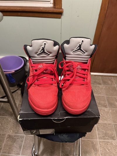 Pre-owned Jordan Nike Jordan 5 Size 7 Shoes In Red