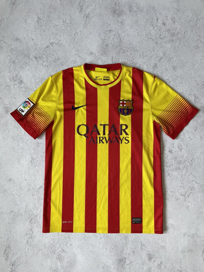 Pre-owned F C Barcelona X Nike Fc Barcelona 2013-2014 Away Football Soccer Shirt Jersey In Yellow