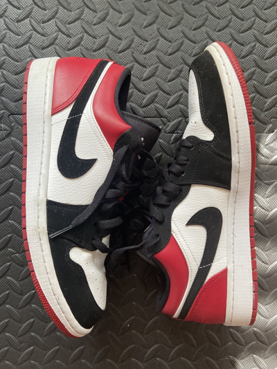 Pre-owned Jordan Nike Jordan 1 Low Black Toe Shoes In Red