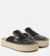 Jw Anderson Leather Espadrille Loafer Mules In Black