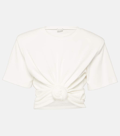 Magda Butrym Gathered Cotton Jersey Top In White