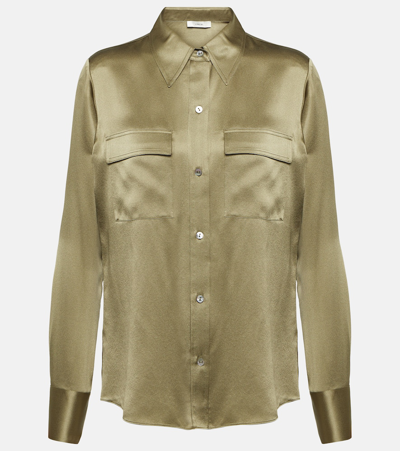 Vince Silk Shirt In Green