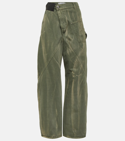Jw Anderson Gerade Jeans Mit Verdrehtem Design In Green