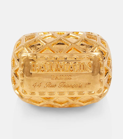 Balmain Logo Ring In Gold