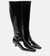 Totême The Slim Knee-high Boot Black Patent In Black